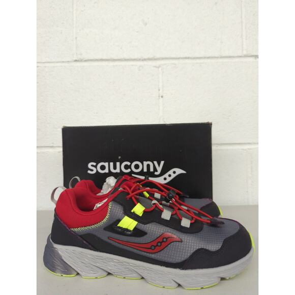Saucony size 4.5 m wnd shld 3.0 grey red SK267278 sneakers shoes - Picture 3 of 7